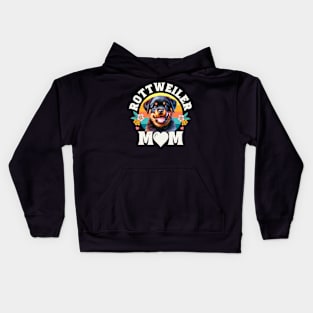 Colorful Rottweiler Mom Retro Sunset Dog Lover Mother's Day Kids Hoodie
